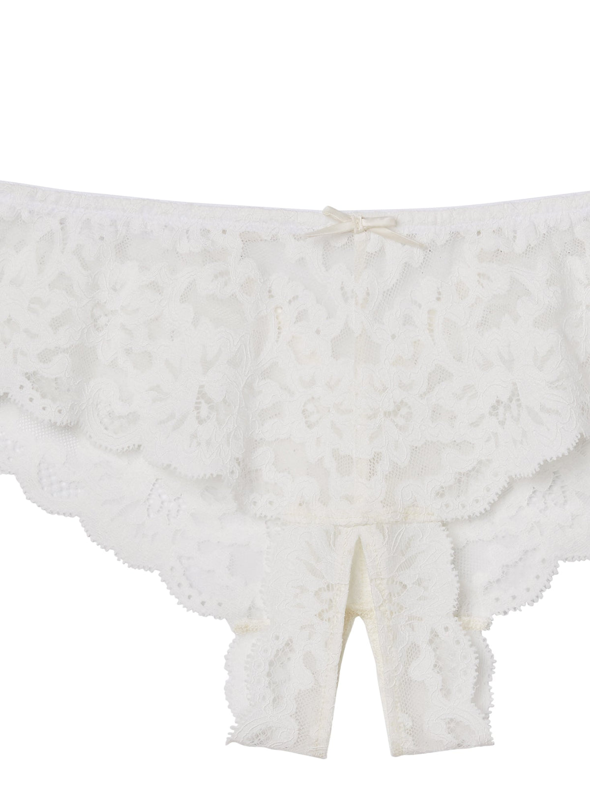 Ivory Charlotte Crotchless Panty - Fleur du Mal
