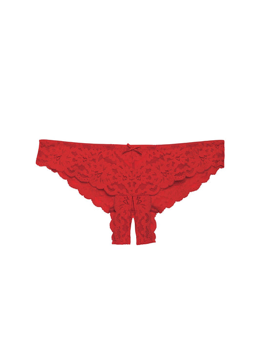 Red Charlotte Crotchless Panty - Fleur du Mal