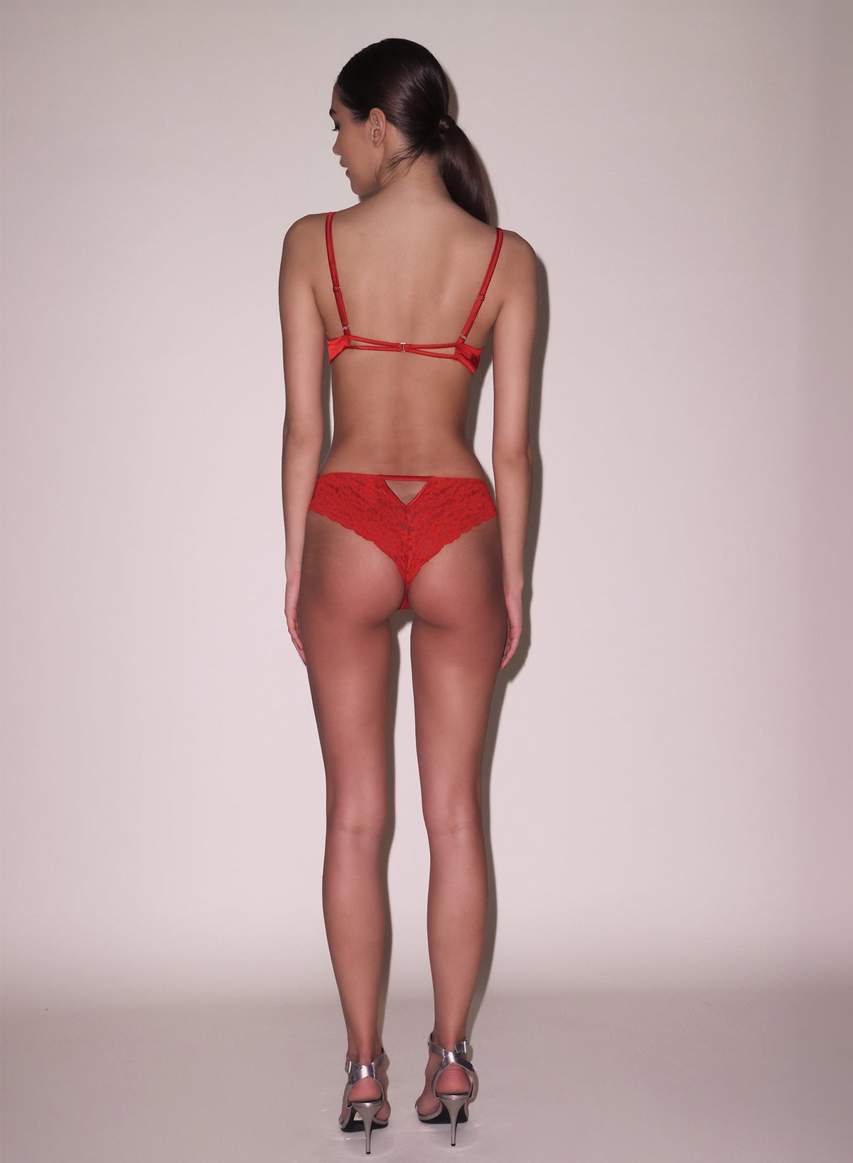 Red Charlotte Crotchless Panty - Fleur du Mal