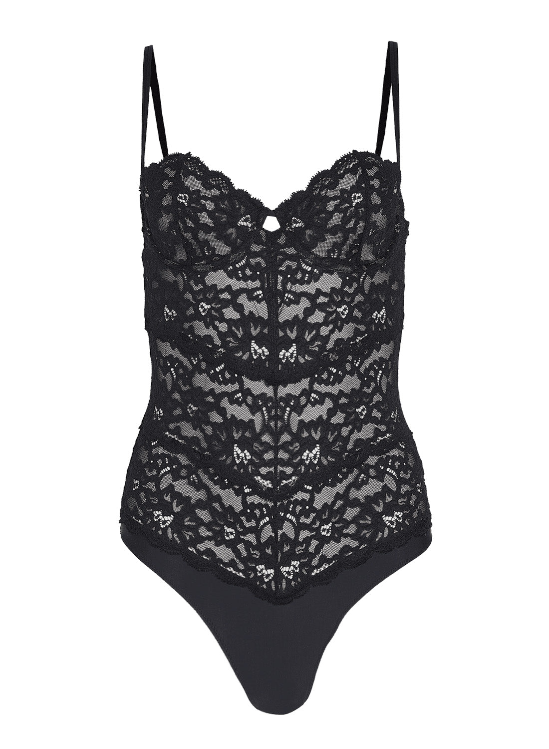 Black Charlotte Balconette Bodysuit - Fleur du Mal