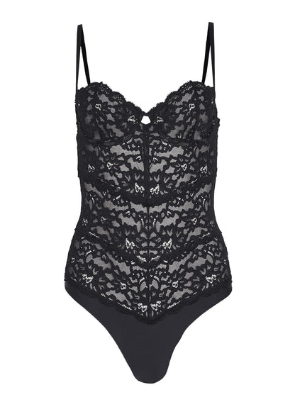 Black Charlotte Balconette Bodysuit - Fleur du Mal