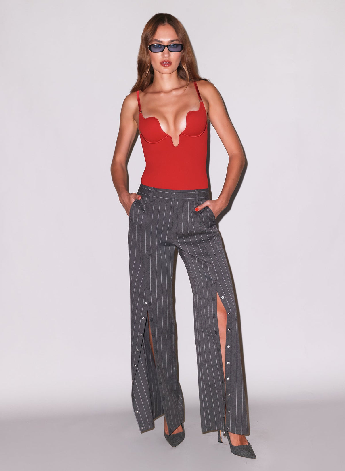 Red Le Stretch Micro Seduce U-Plunge Bodysuit - Fleur du Mal