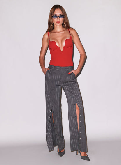 Red Le Stretch Micro Seduce U-Plunge Bodysuit - Fleur du Mal