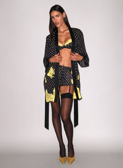 Small Dot Black Juliet Lace Robe - Fleur du Mal
