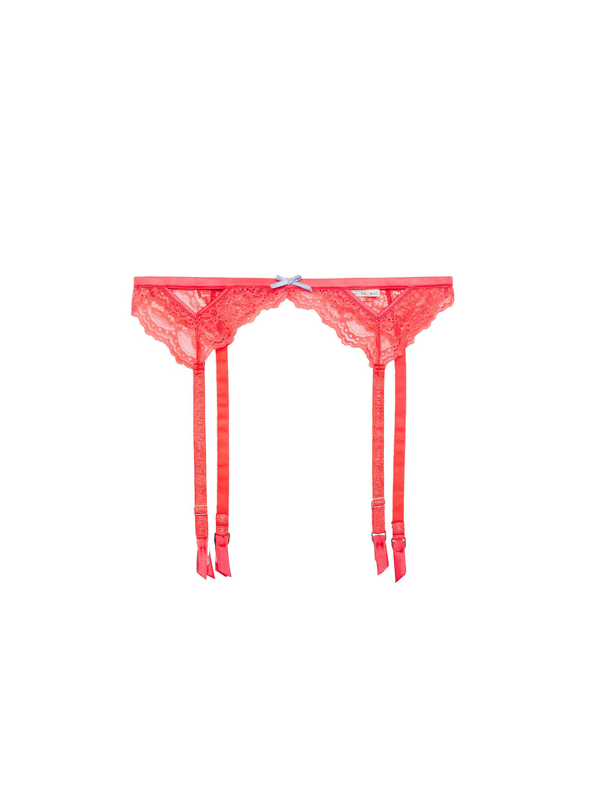 Neon Coral Bianca Lace Garter Belt - Fleur du Mal
