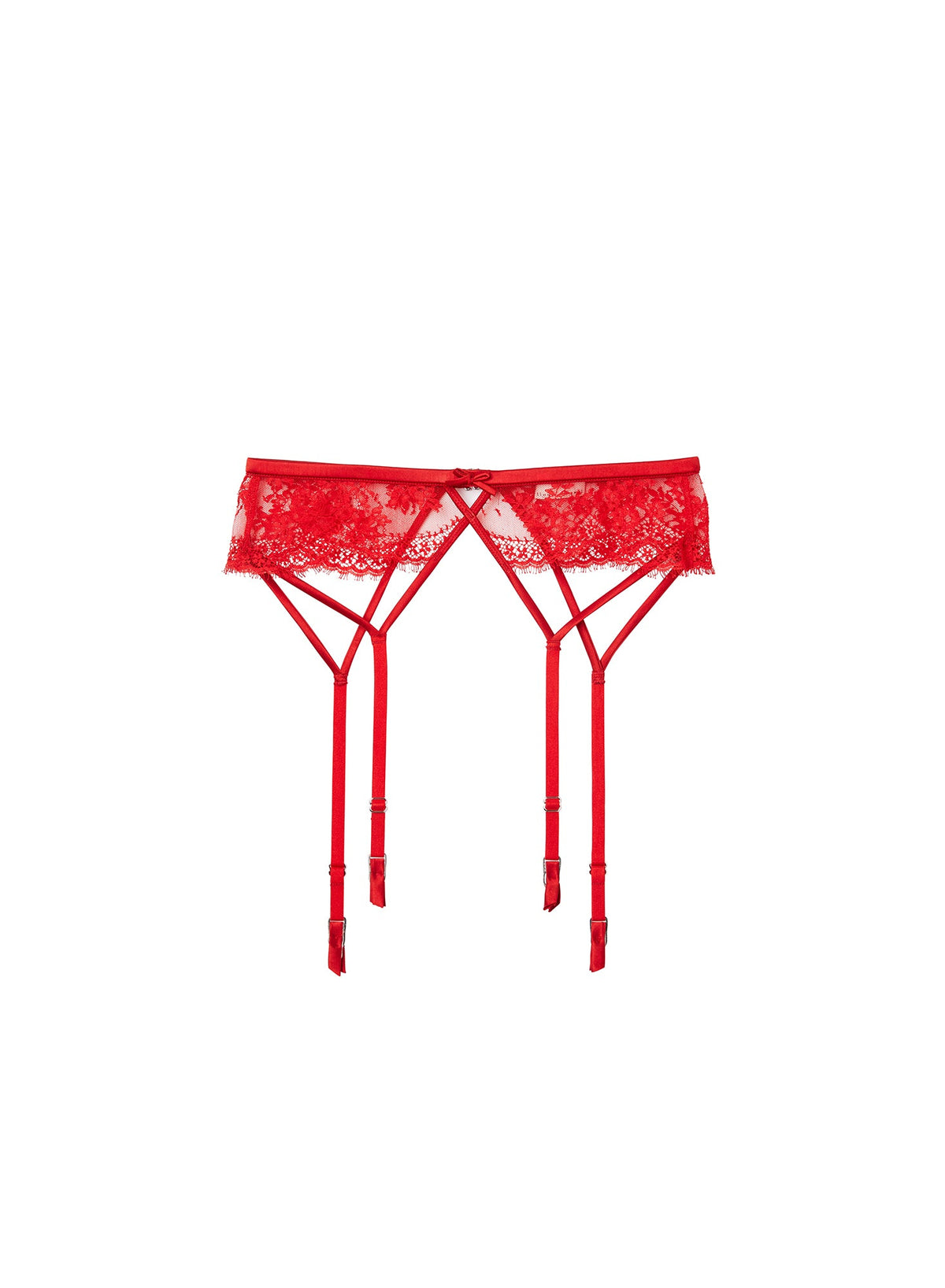Red Frankie Lace Strappy Garter Belt - Fleur du Mal
