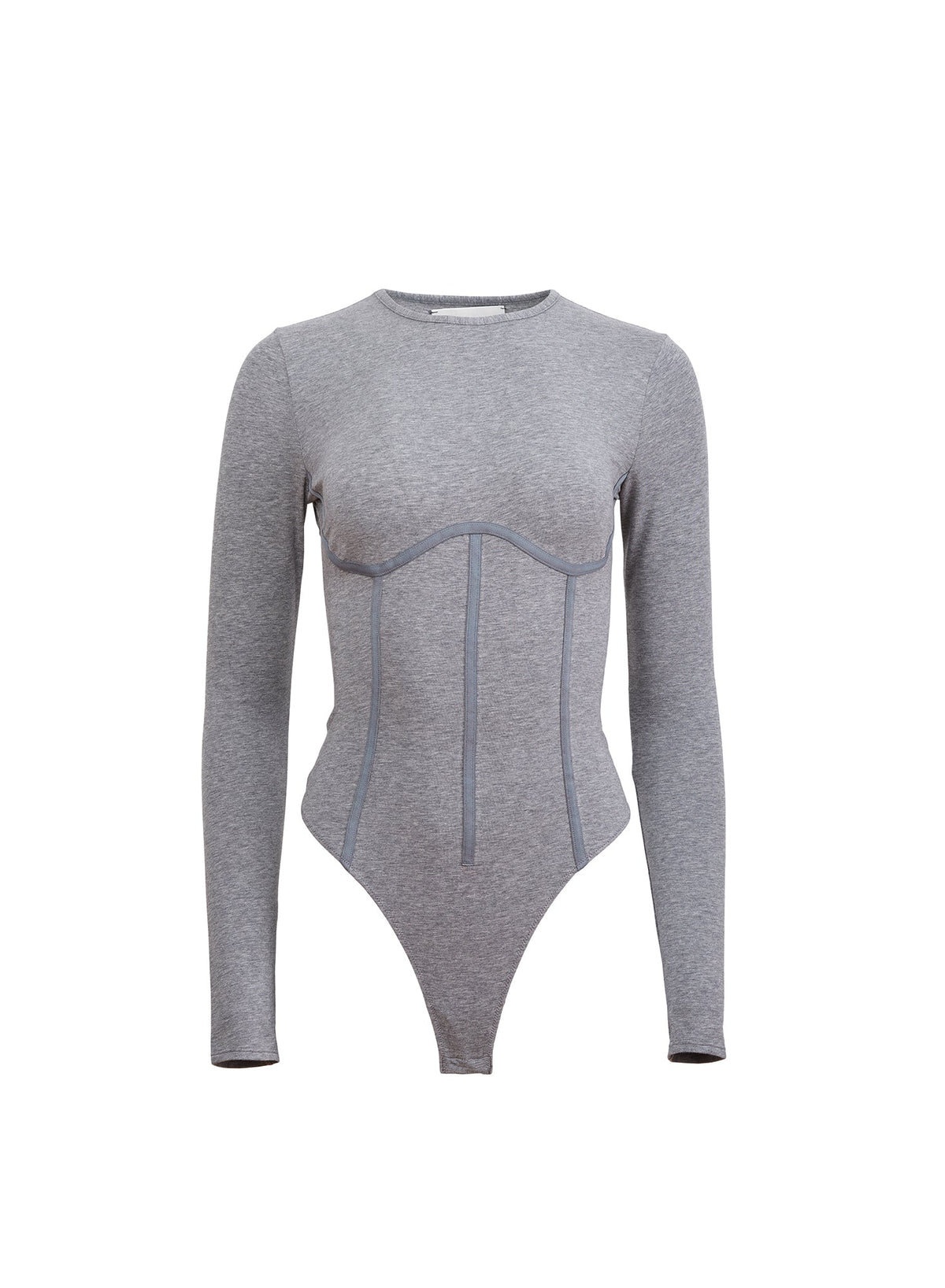 Heather Grey Organic Cotton T-Shirt Bodysuit - Fleur du Mal