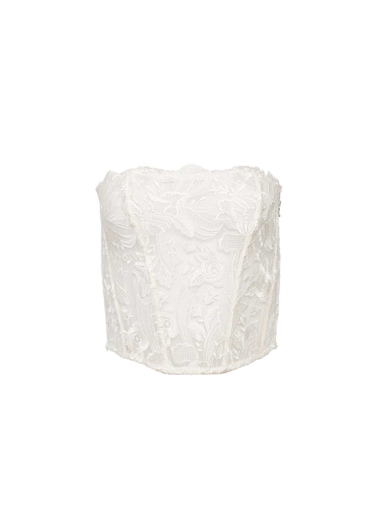 Ivory Lola Bow Embroidery Corset Top - Fleur du Mal