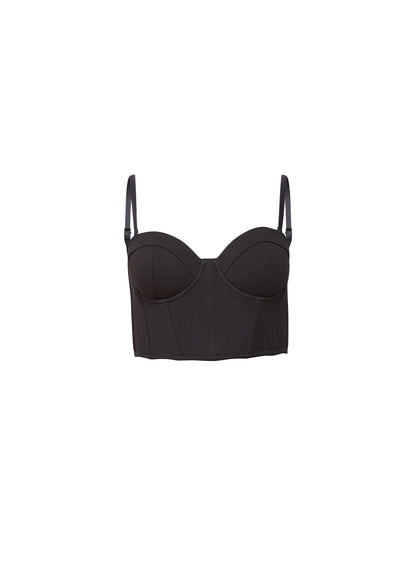 Black Cropped Terry Bustier - Fleur du Mal