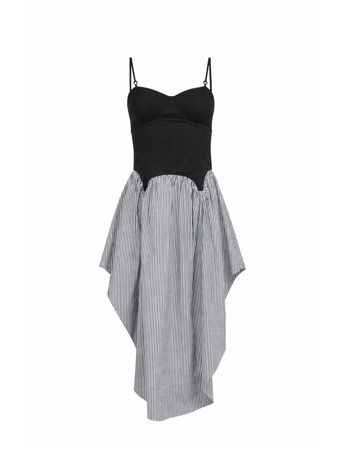 Black Stripe Poplin Corset Dress - Fleur du Mal