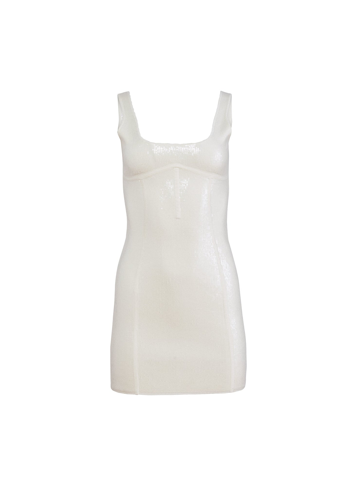 Ivory Sequin Knit Bodycon Dress - Fleur du Mal