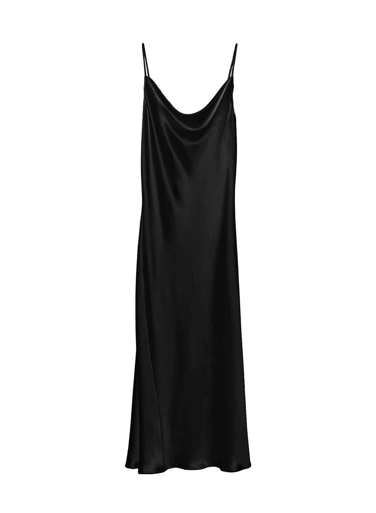 Black Silk Cowl Slip Dress - Fleur du Mal