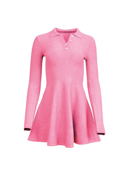 Pink Henley Flared Corset Dress - Fleur du Mal