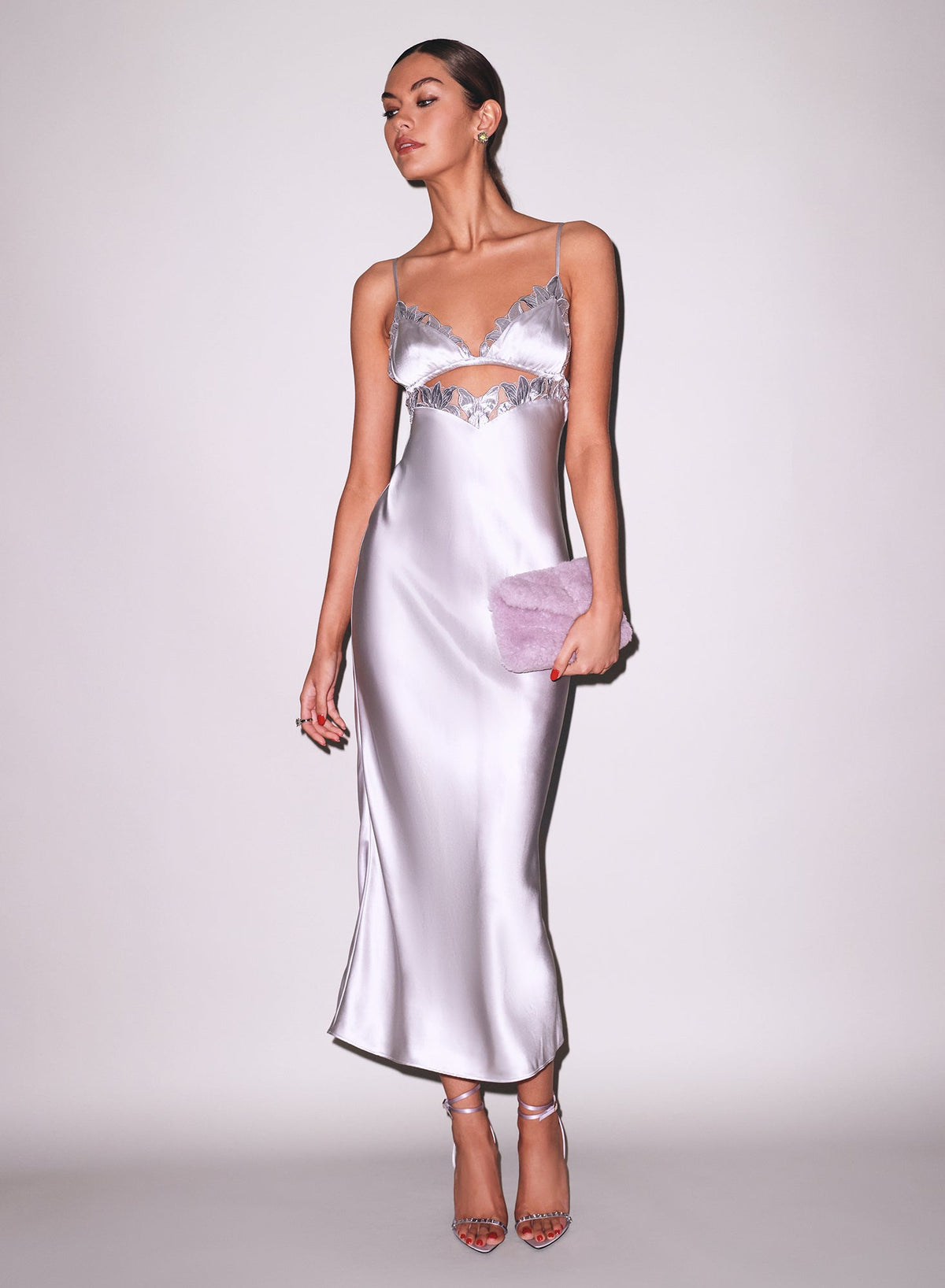 Platinum Lily Embroidery Cutout Slip - Fleur du Mal