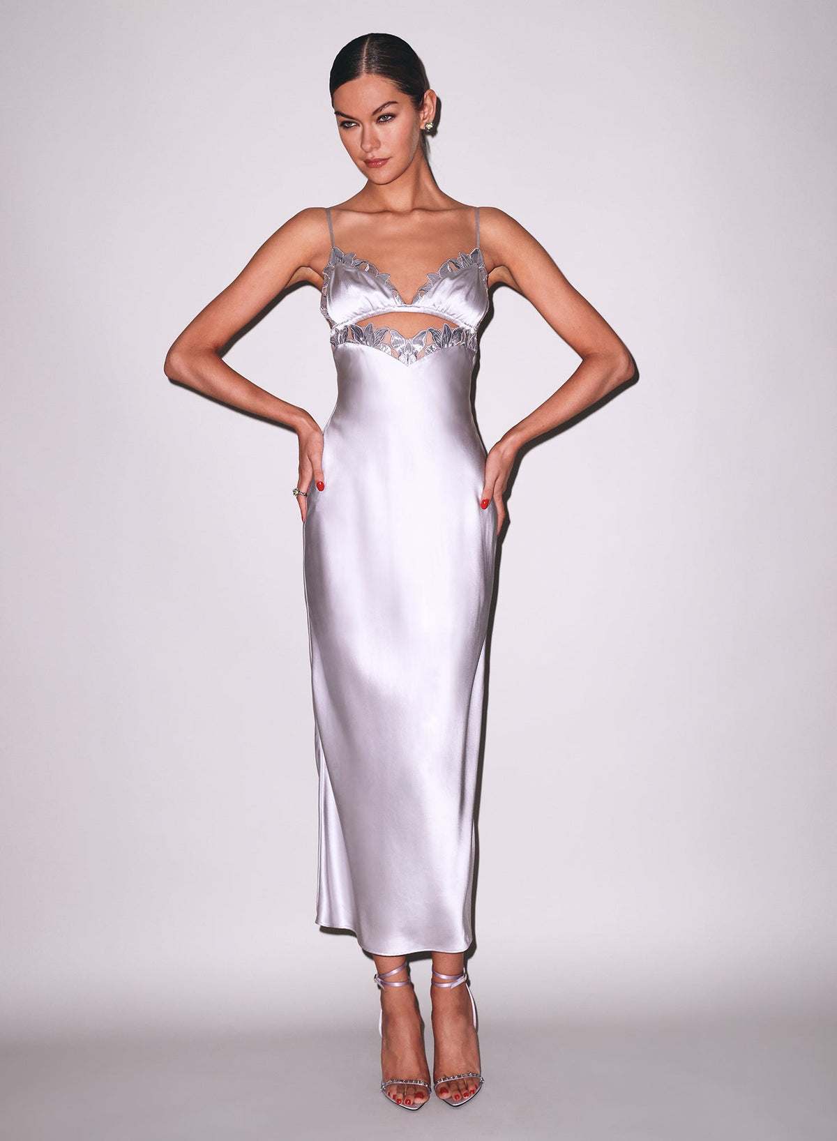 Platinum Lily Embroidery Cutout Slip - Fleur du Mal