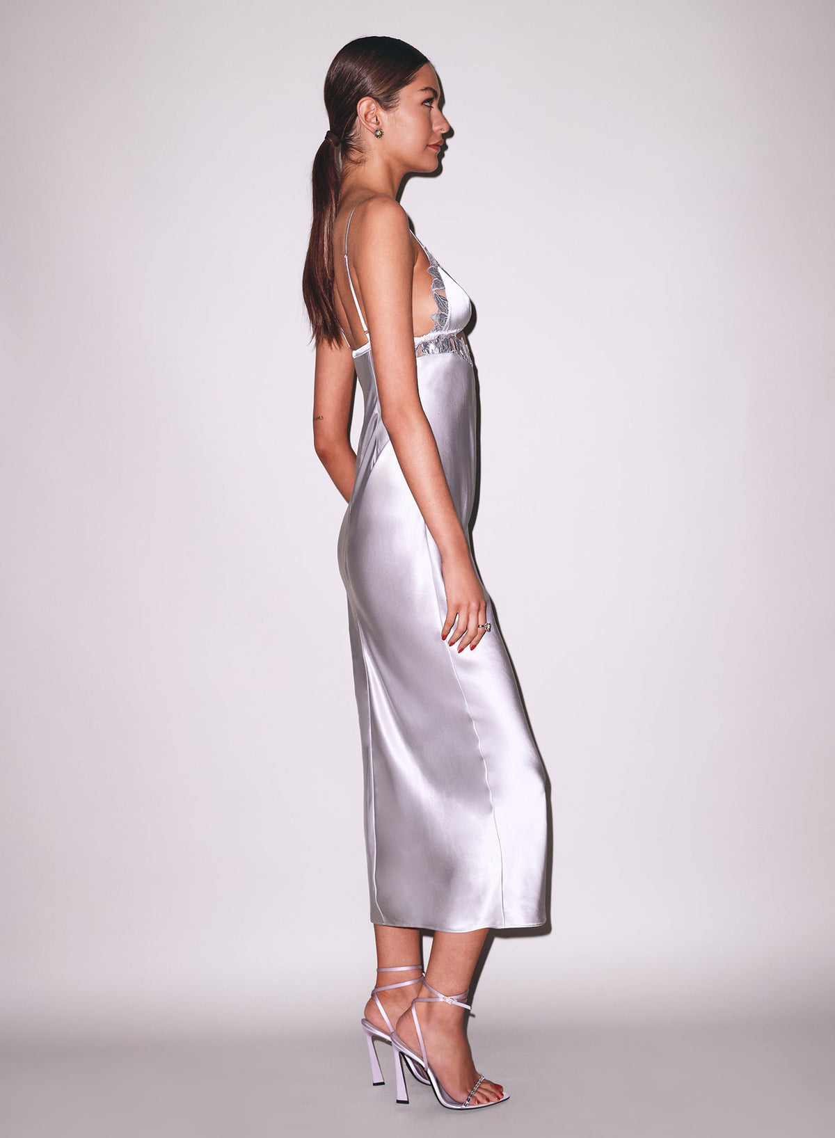 Platinum Lily Embroidery Cutout Slip - Fleur du Mal
