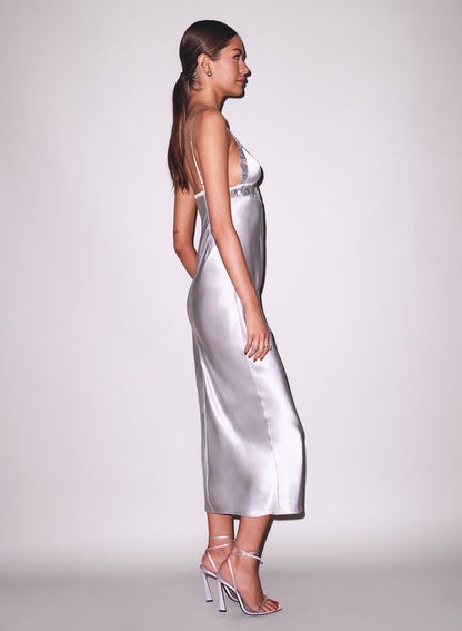 Platinum Lily Embroidery Cutout Slip - Fleur du Mal