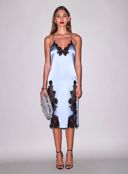 Blue Juliet Lace Applique Slip Dress - Fleur du Mal