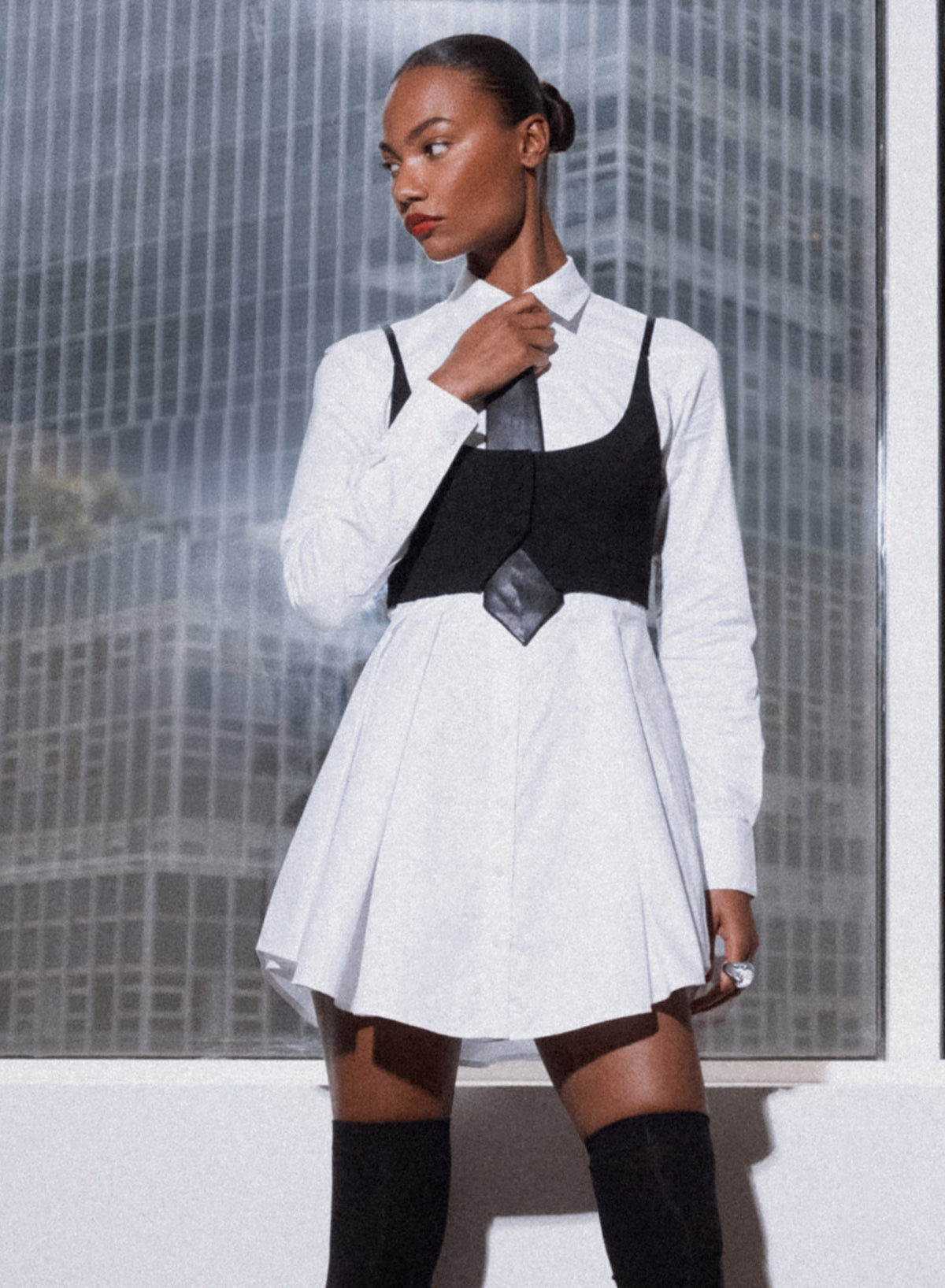 White Zoe Shirt Dress - Fleur du Mal