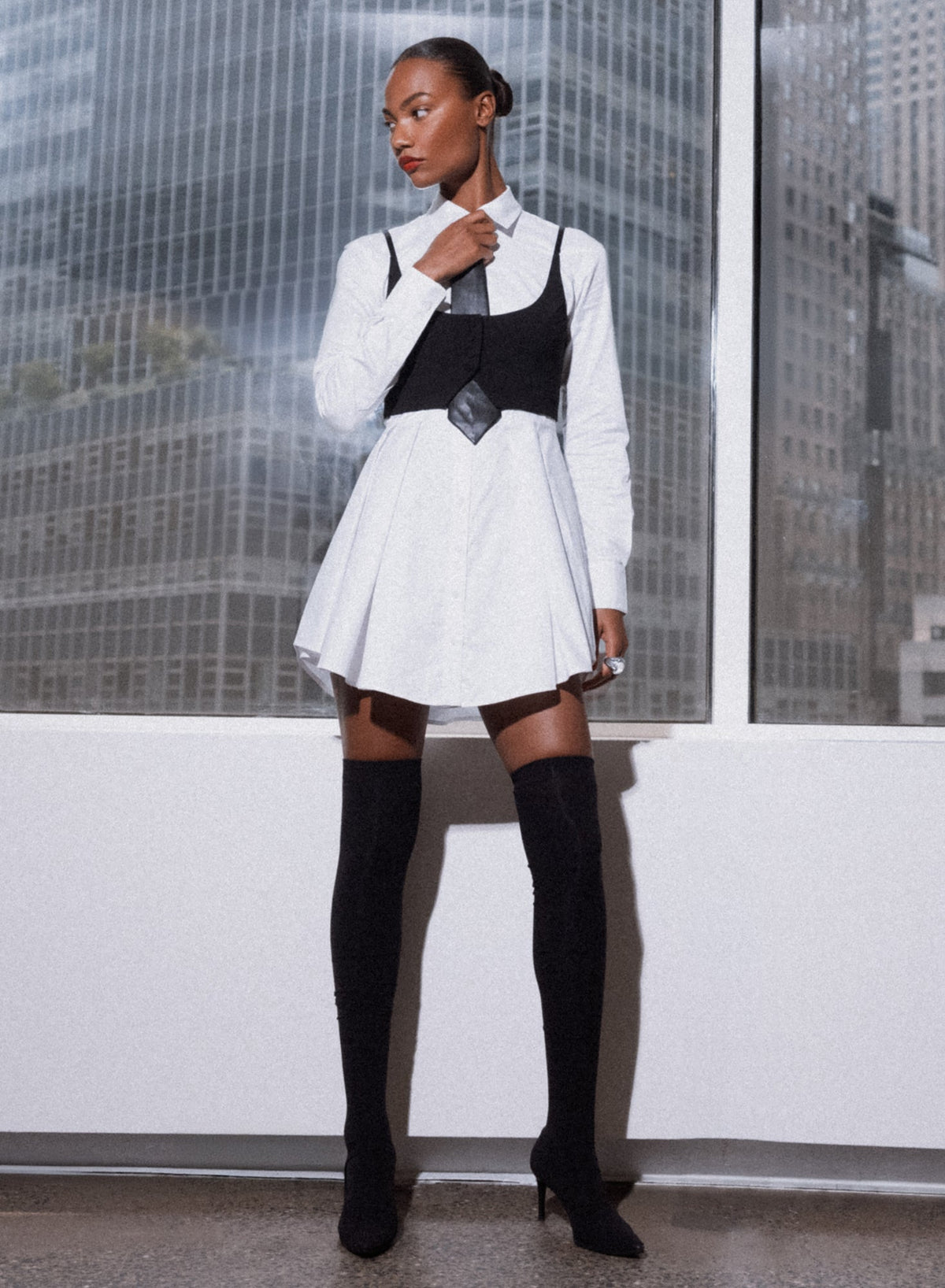 White Zoe Shirt Dress - Fleur du Mal