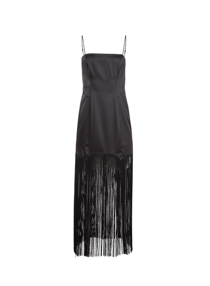Black Fringe Maxi Dress - Fleur du Mal