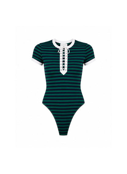 Lucky Midnight Navy Ivy Ringer Bodysuit - Fleur du Mal