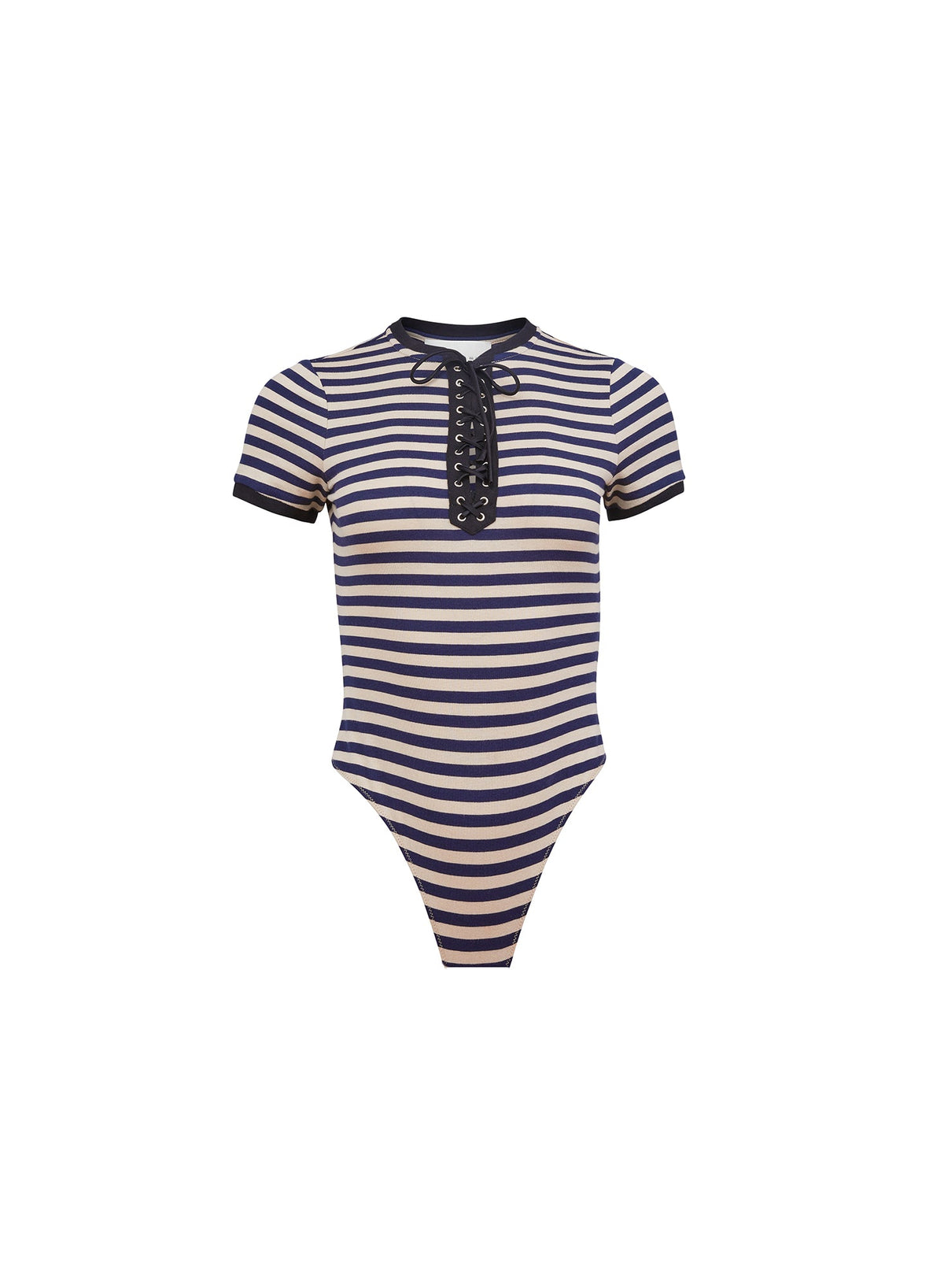Navy Sand Stripe Ivy Ringer Bodysuit - Fleur du Mal