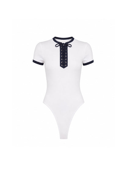 White Ivy Ringer Bodysuit - Fleur du Mal