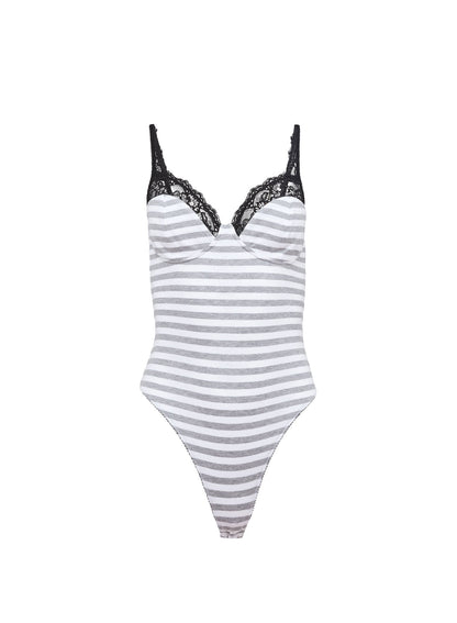 Stone Stripe Ivy Lace Bodysuit - Fleur du Mal