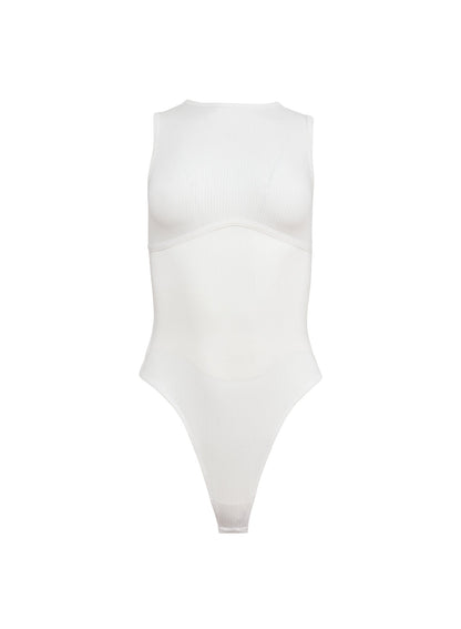 Ivory Hourglass Rib Bodysuit - Fleur du Mal