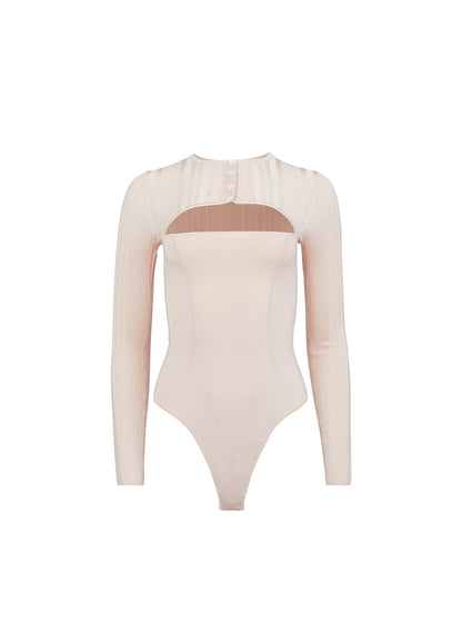 Tan Rib Shrug Bodysuit - Fleur du Mal