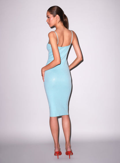 Mint Sequin Knit V-Neck Dress - Fleur du Mal