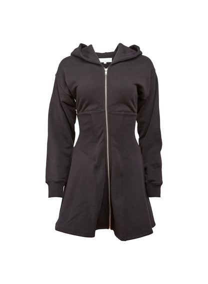Black Unzip Me Hoodie Dress - Fleur du Mal