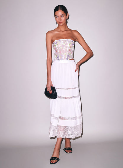 Ivory Juliet Lace Maxi Skirt - Fleur du Mal