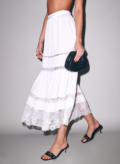 Ivory Juliet Lace Maxi Skirt - Fleur du Mal