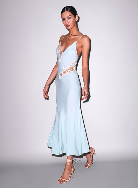 Frosted Mint Juliet Lace Maxi Dress - Fleur du Mal