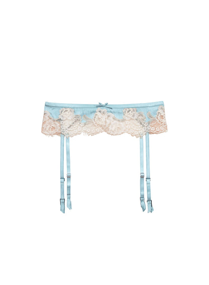 Frosted Mint Juliet Lace Garter Belt - Fleur du Mal