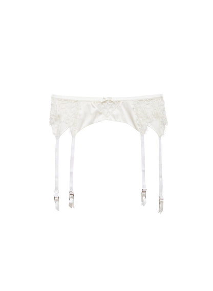 Ivory Daphne Lace Garter Belt - Fleur du Mal
