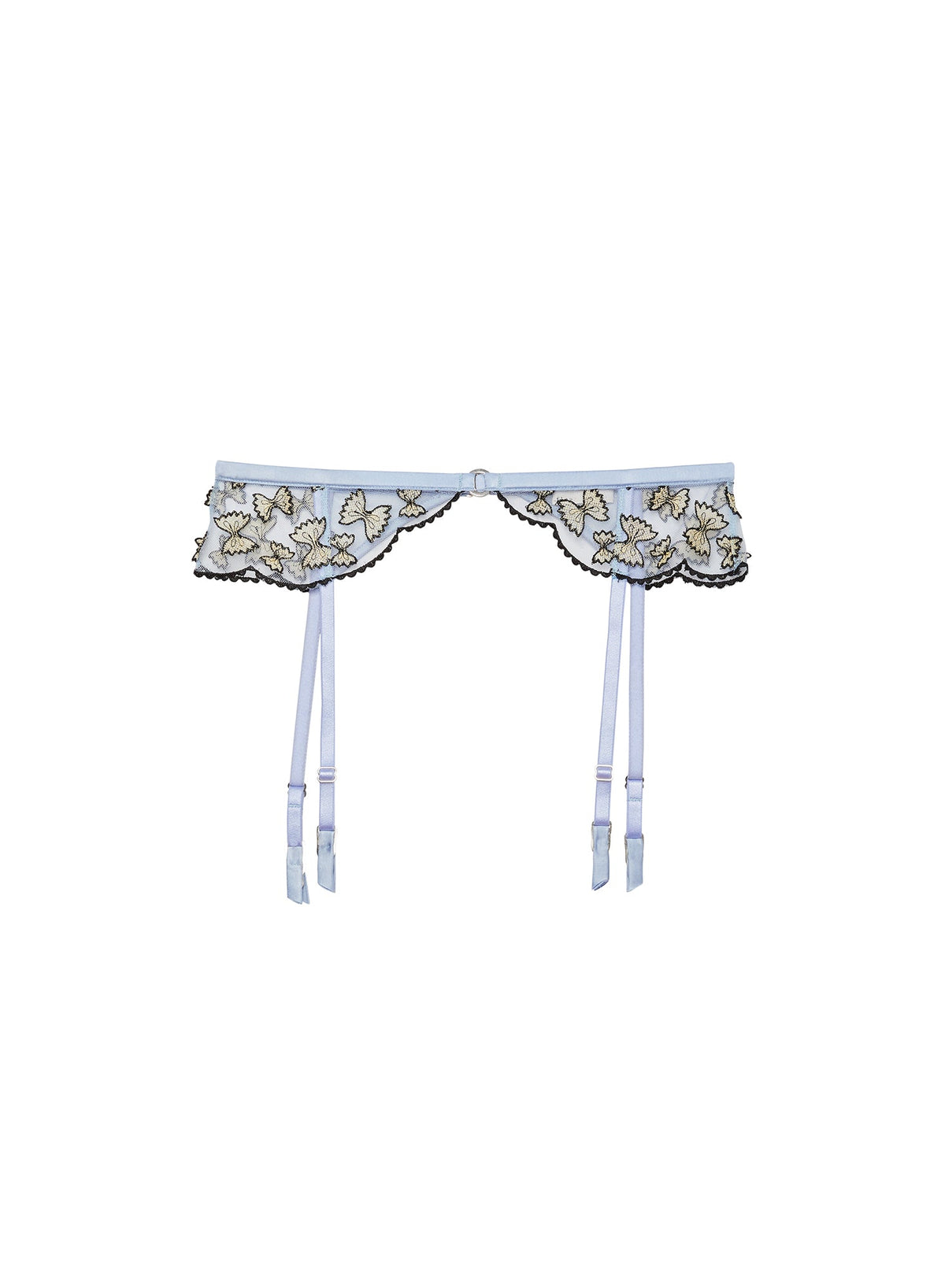 Baby Blue Farfalle Embroidery Garter - Fleur du Mal