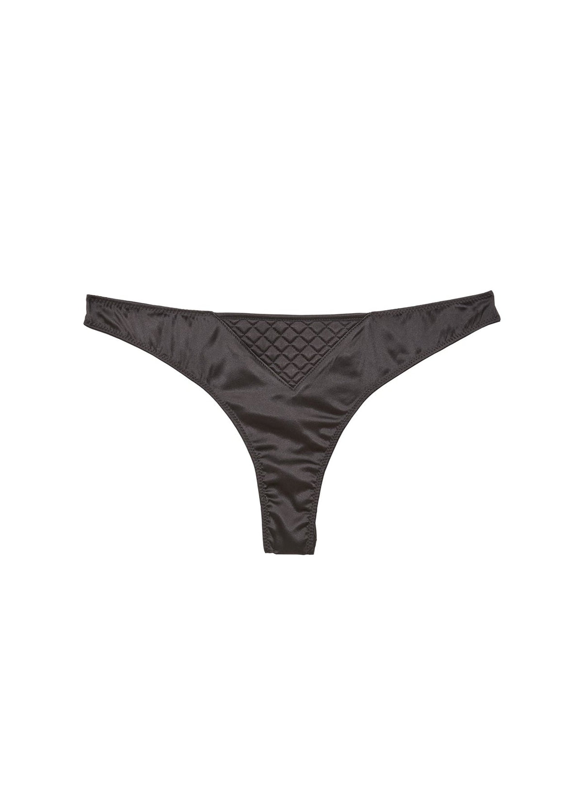 Black Quilted Luxe Thong - Fleur du Mal