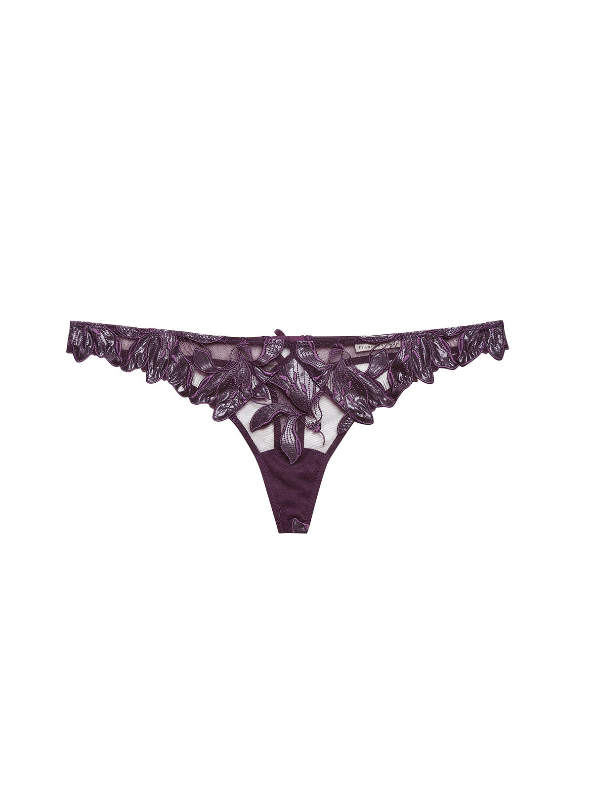 Aubergine Lily Embroidery Hipster Thong - Fleur du Mal