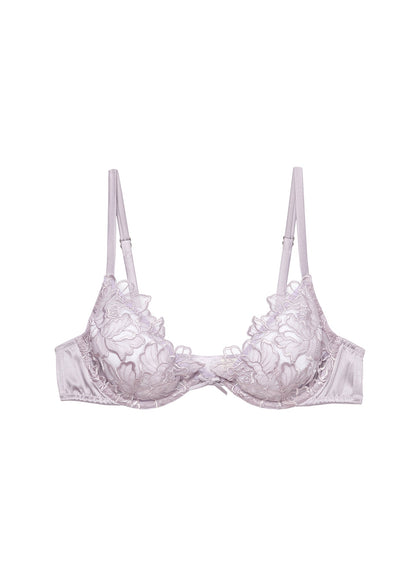 Lilac Whitney Embroidery Demi Bra - Fleur du Mal