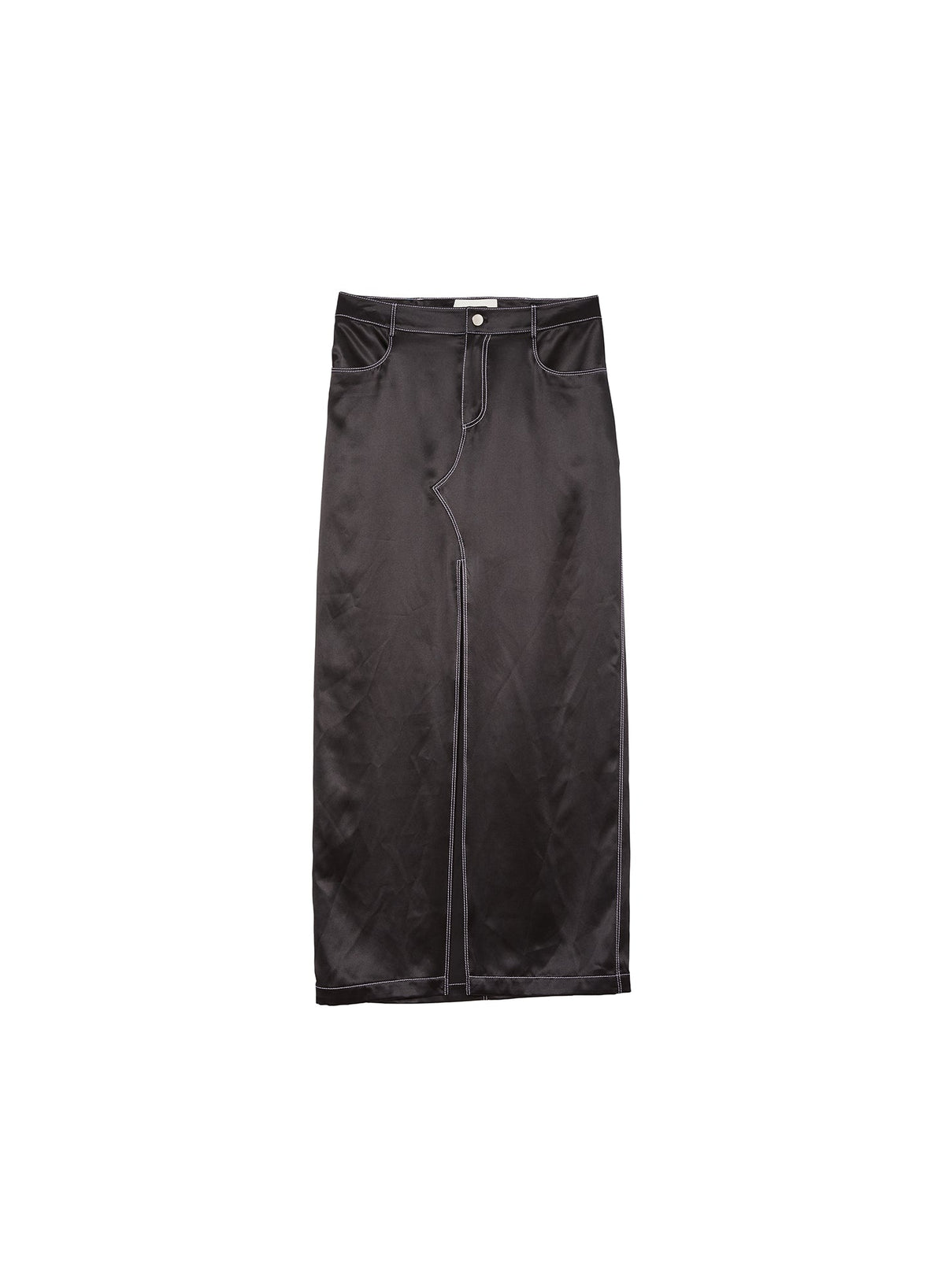 Black Silk Maxi Skirt - Fleur du Mal