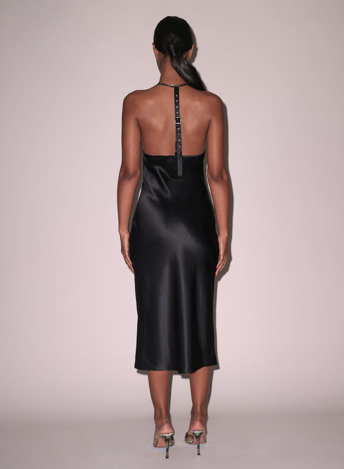 Black Buckle T-Strap Dress - Fleur du Mal