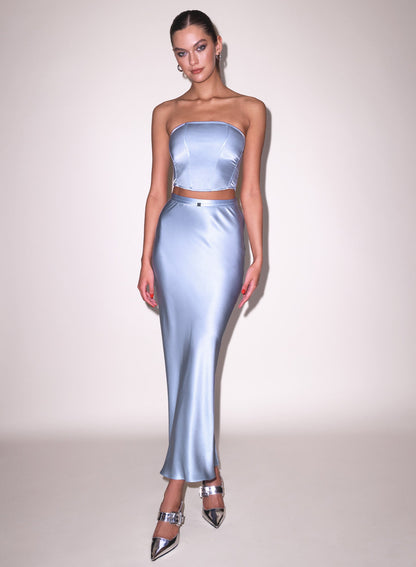 Pastel Sky Silk Corset Top - Fleur du Mal
