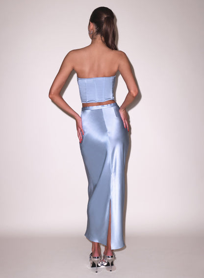 Pastel Sky Silk Corset Top - Fleur du Mal