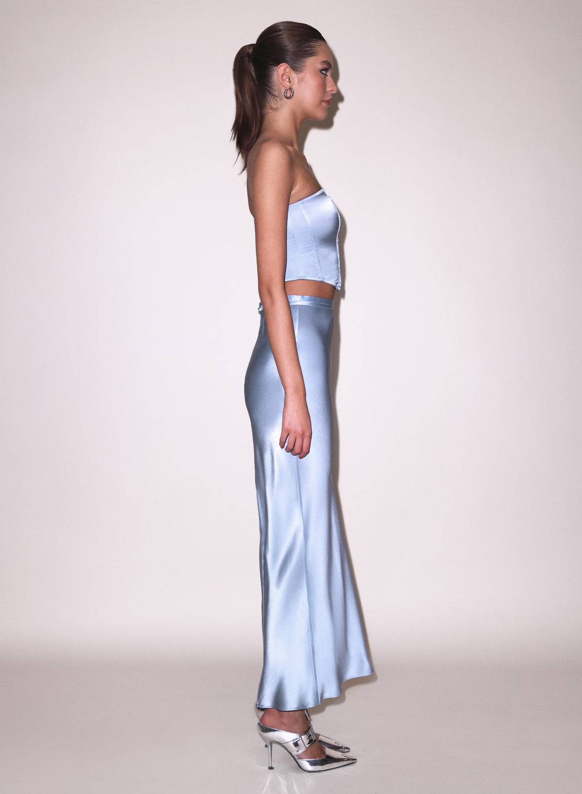 Pastel Sky Silk Corset Top - Fleur du Mal