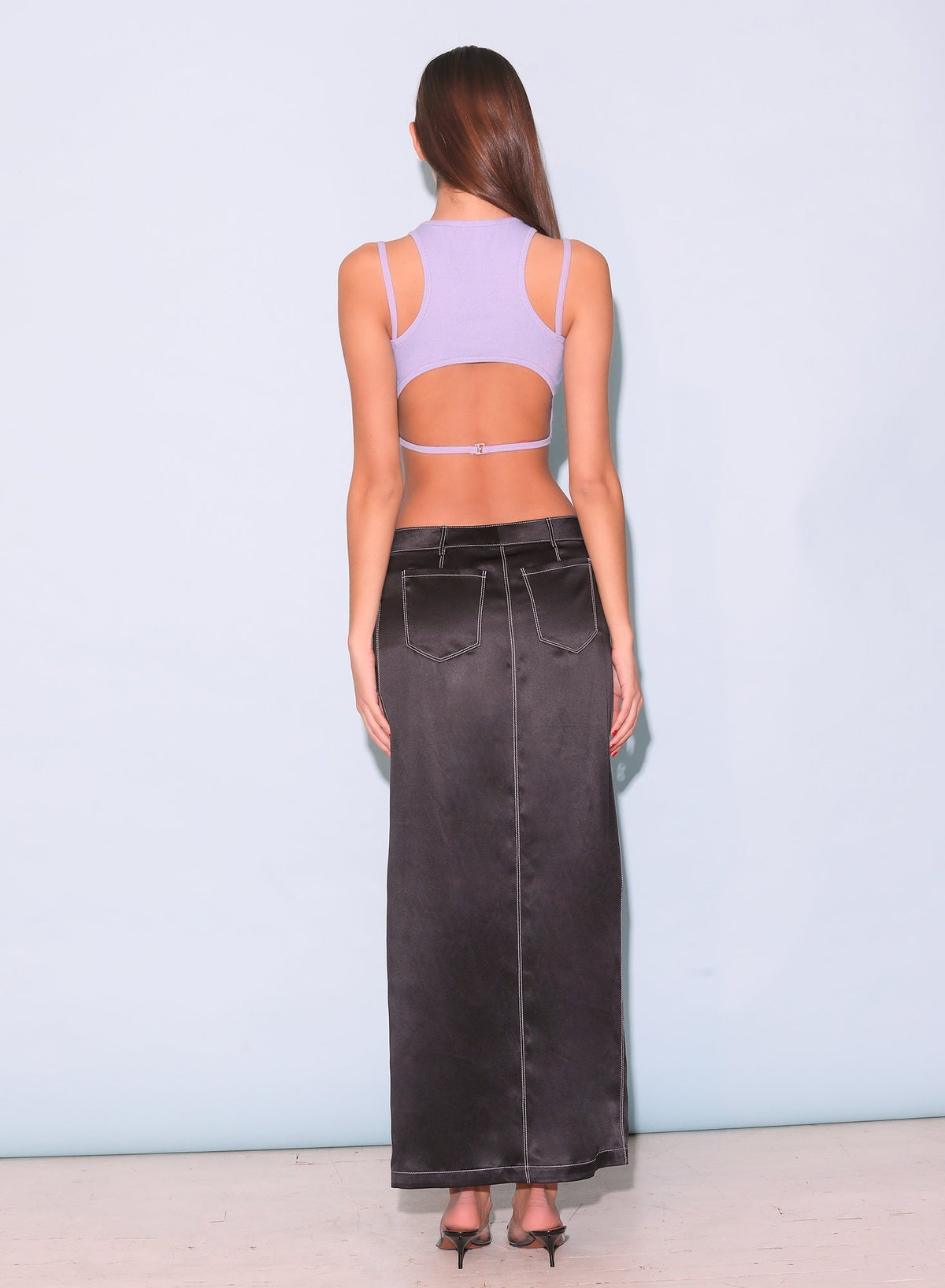 Lavender Strappy Ribbed Tank - Fleur du Mal