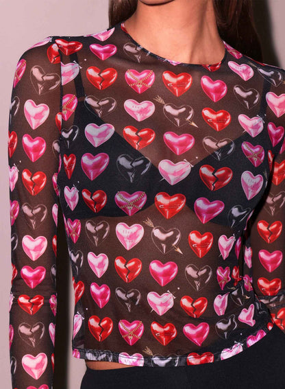 Black Heartbreaker Long Sleeve Top - Fleur du Mal