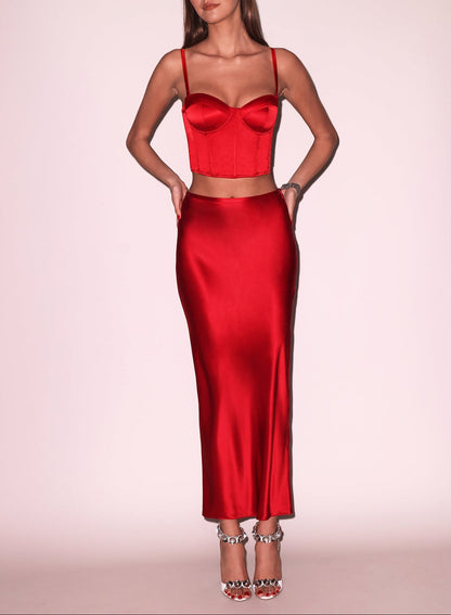 Silk Bias Cutout Skirt - Fleur du Mal